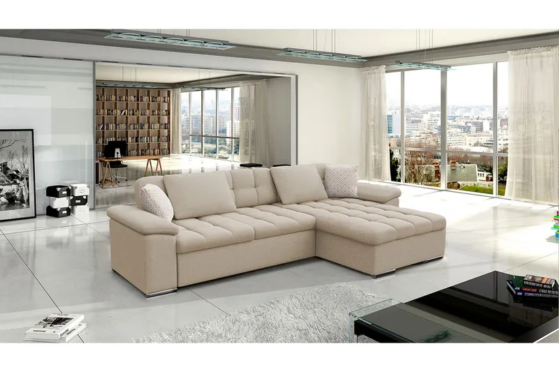 Sovesofa 3-seters L-formet 280x160 cm Høyre - Møbler - Sofaer - Sovesofaer