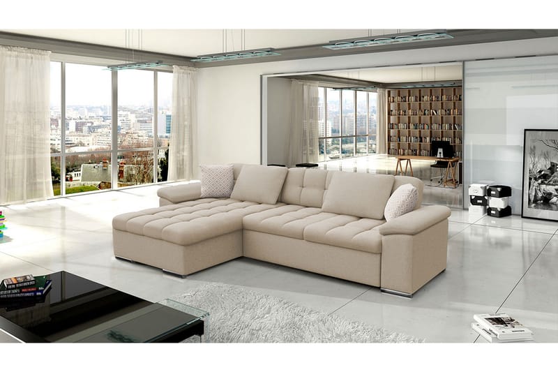 Sovesofa 3-seters L-formet 280x160 cm Venstre - Møbler - Sofaer - Sovesofaer