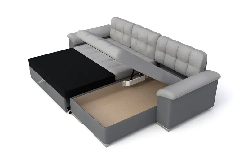 Sovesofa 3-seters L-formet 280x160 cm Venstre - Møbler - Sofaer - Sovesofaer