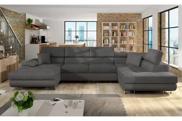 Sovesofa 4-seters U-formet 345x202 cm Høyre - Møbler - Sofaer - Sovesofaer