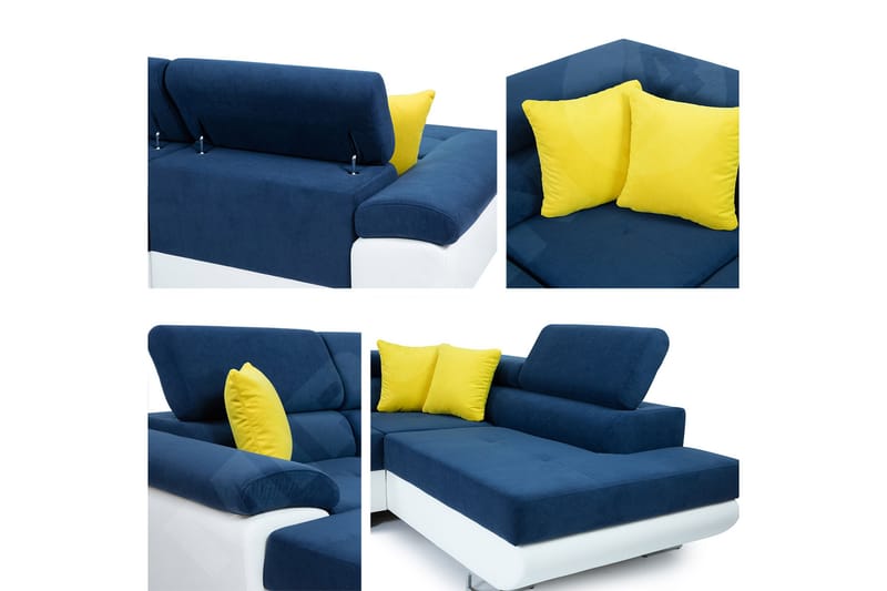Sovesofa 4-seters U-formet 345x202 cm Venstre - Møbler - Sofaer - Sovesofaer