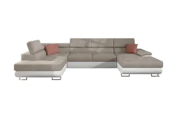 Sovesofa 4-seters U-formet 345x202 cm Venstre - Møbler - Sofaer - Sovesofaer