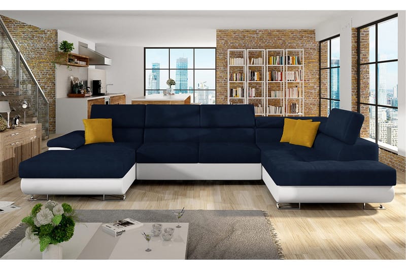 Sovesofa 4-seters U-formet 345x202 cm - Møbler - Sofaer - Sovesofaer
