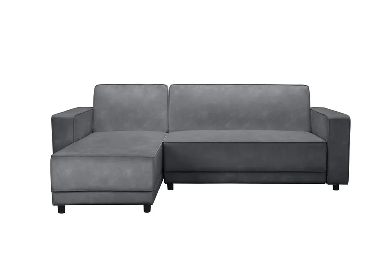 Sovesofa Allie Antrasitt, Fløyel, 82x229x154 cm, Antrasitt, Fløyel, 82x229x154 cm