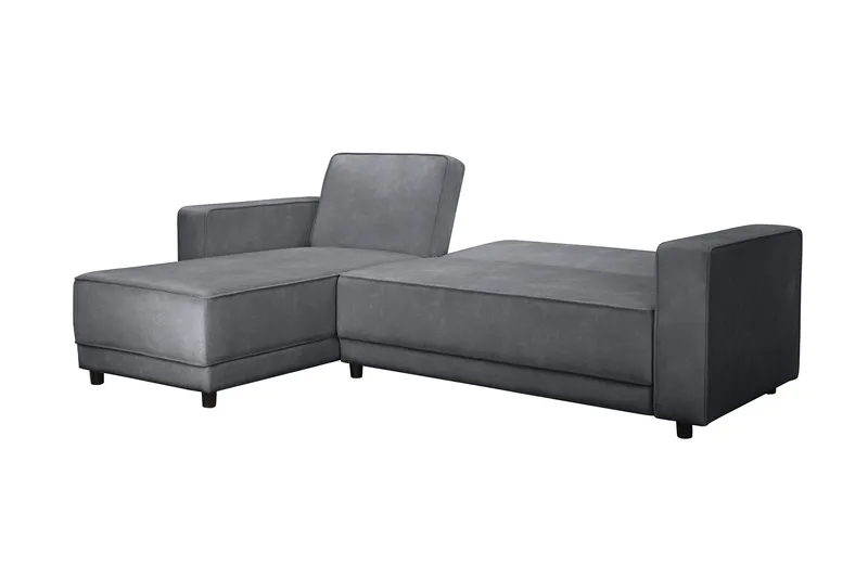 Sovesofa Allie Antrasitt, Fløyel, 82x229x154 cm - Antrasitt, Fløyel, 82x229x154 cm - Møbler - Sofaer - Sovesofaer