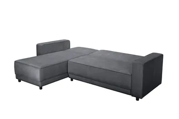 Sovesofa Allie Antrasitt, Fløyel, 82x229x154 cm - Antrasitt, Fløyel, 82x229x154 cm - Møbler - Sofaer - Sovesofaer