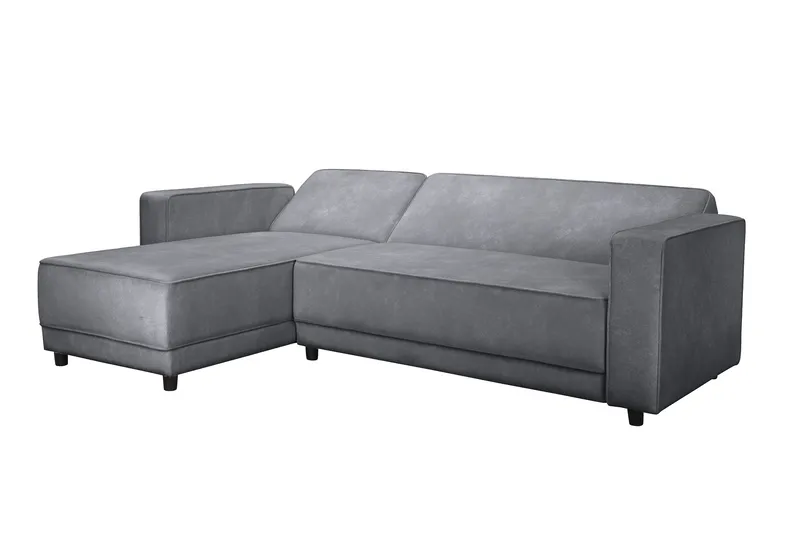 Sovesofa Allie Antrasitt, Fløyel, 82x229x154 cm - Antrasitt, Fløyel, 82x229x154 cm - Møbler - Sofaer - Sovesofaer
