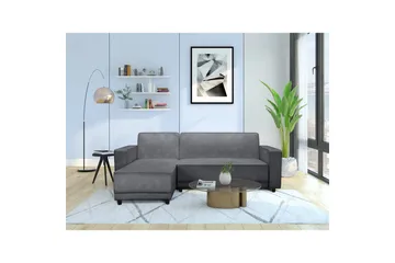 Sovesofa Allie Antrasitt, Fløyel, 82x229x154 cm