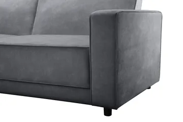 Sovesofa Allie Antrasitt, Fløyel, 82x229x154 cm - Antrasitt, Fløyel, 82x229x154 cm - Møbler - Sofaer - Sovesofaer