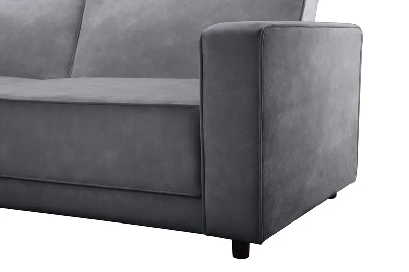 Sovesofa Allie Antrasitt, Fløyel, 82x229x154 cm - Antrasitt, Fløyel, 82x229x154 cm - Møbler - Sofaer - Sovesofaer