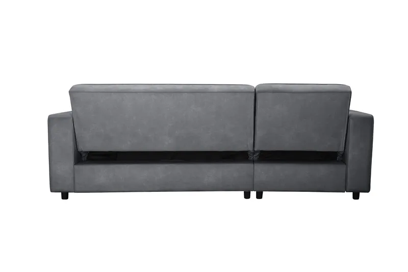 Sovesofa Allie Antrasitt, Fløyel, 82x229x154 cm - Antrasitt, Fløyel, 82x229x154 cm - Møbler - Sofaer - Sovesofaer