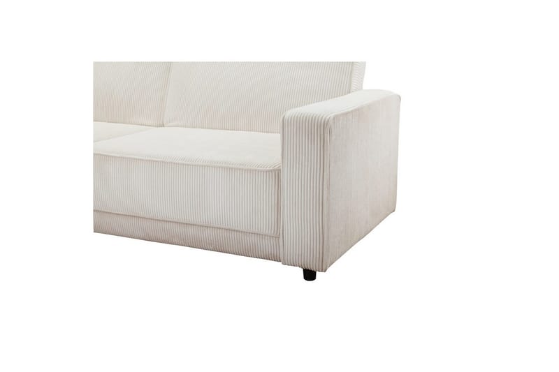 Sovesofa Allie Krem, Cordoroy, 82x229x154 cm - Krem, Cordoroy, 82x229x154 cm - Møbler - Sofaer - Sovesofaer