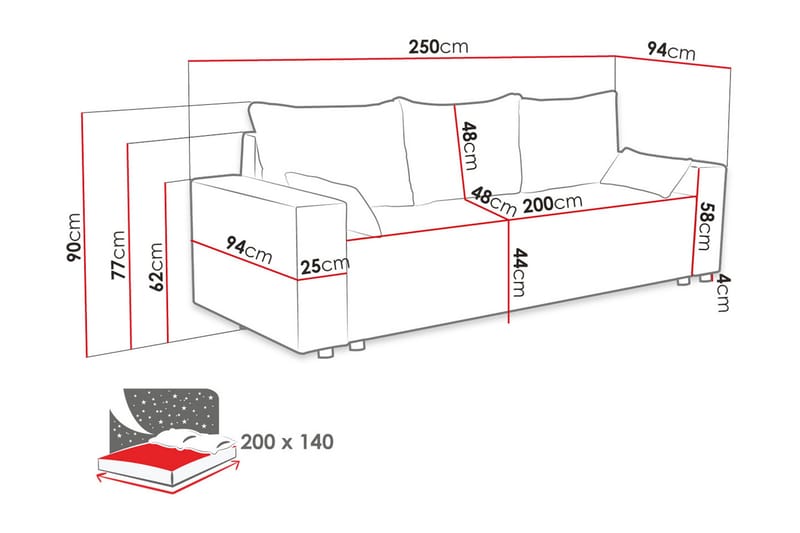 Sovesofa - Brun - Møbler - Sofaer - Sovesofaer