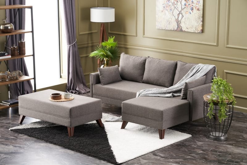 Antigua Mini Sovesofa med Divan Høyre - Brun - Møbler - Sofaer - Sovesofaer - Sovesofa divan