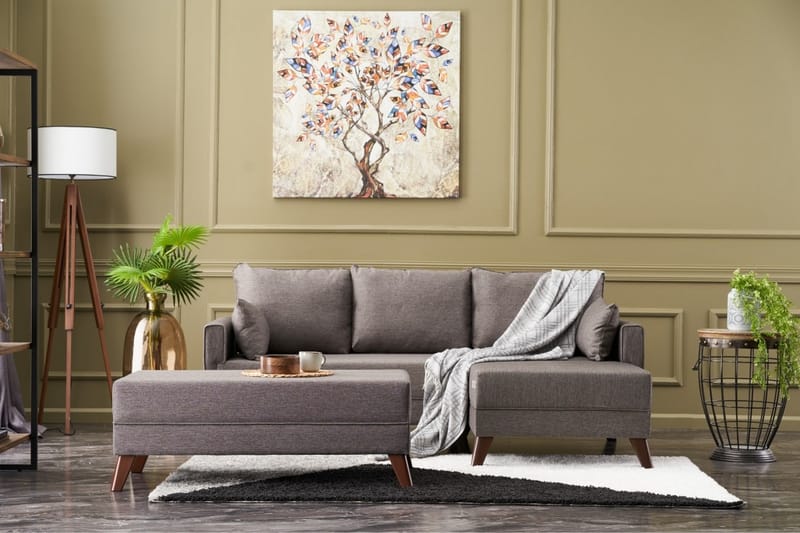 Antigua Mini Sovesofa med Divan Høyre - Brun - Møbler - Sofaer - Sovesofaer - Sovesofa divan
