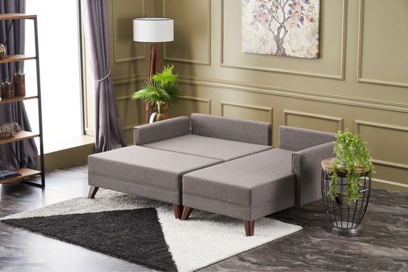 Antigua Mini Sovesofa med Divan Høyre - Brun - Møbler - Sofaer - Sovesofaer - Sovesofa divan