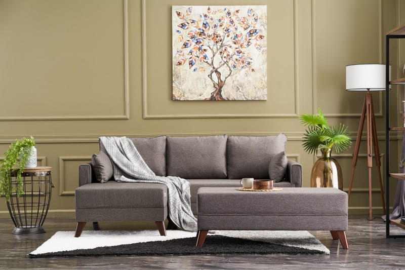 Antigua Mini Sovesofa med Divan Venstre - Brun - Møbler - Sofaer - Sovesofaer - Sovesofa divan