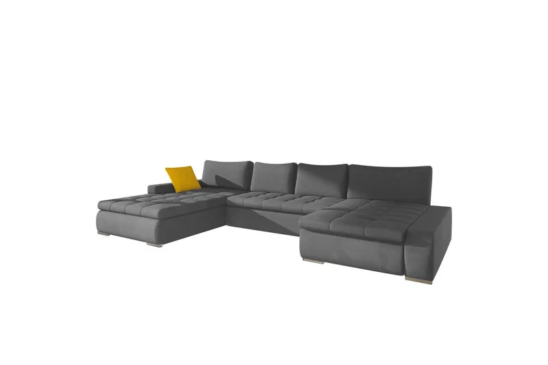 Cillo Sovesofa Dobbeldivan 4-seters 340x140 cm U-formet - Grå - Møbler - Sofaer - Sovesofaer - Sovesofa divan