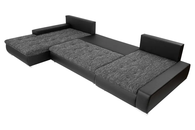 Cillo Sovesofa Dobbeldivan 4-seters 340x140 cm U-formet - Grå - Møbler - Sofaer - Sovesofaer - Sovesofa divan