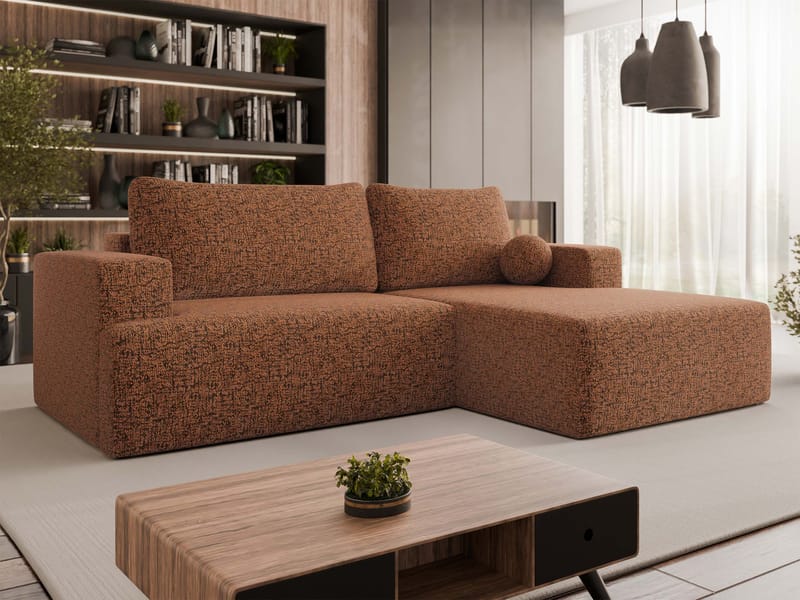 Deylor 3-seters sovesofa med divan - brun - Møbler - Sofaer - Sovesofaer - Sovesofa divan