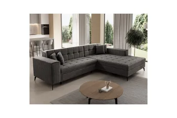 Hjørnesofa Eltap Solange 292x196x84 cm - Berlin 01, Grå, Høyre - Møbler - Sofaer - Sovesofaer - Sovesofa divan