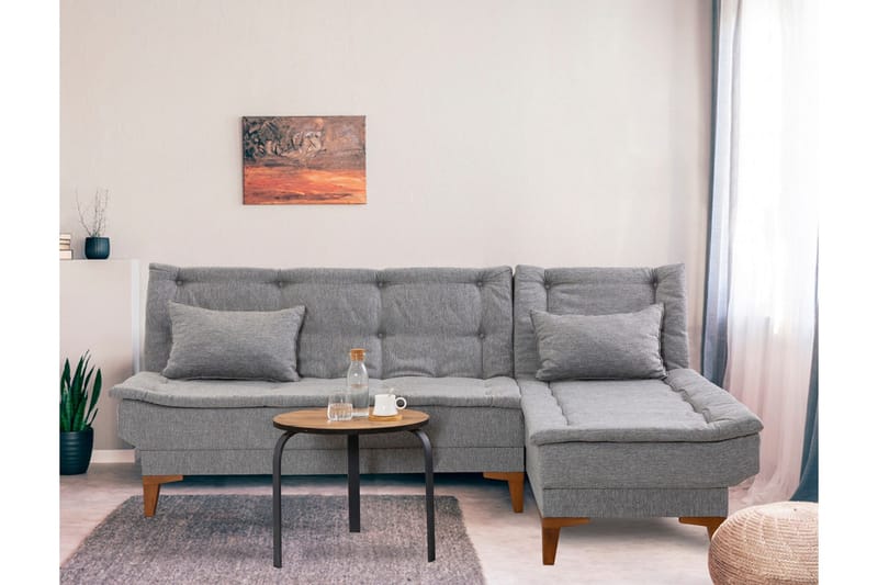 Hunterville Sovesofa m. Divan 4-seters 107x205 - Grå - Møbler - Sofaer - Sovesofaer - Sovesofa divan