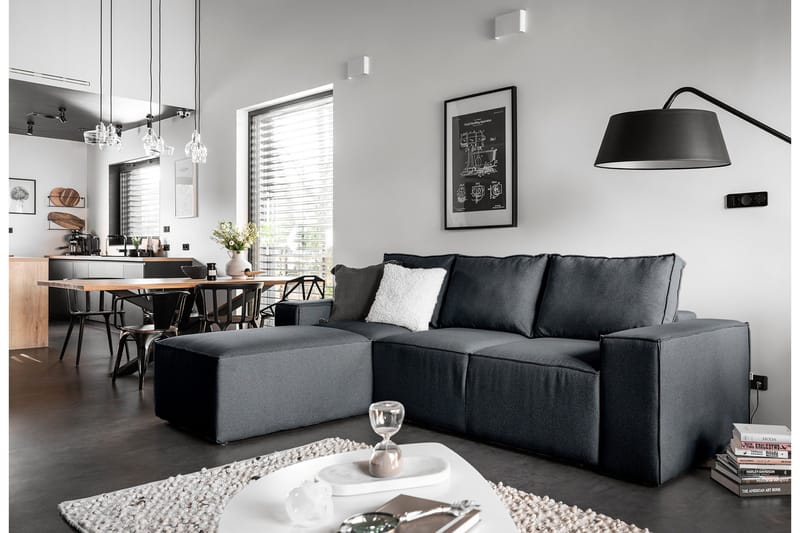 Kamli Sovesofa m. Divan med Oppbevaring, Blå