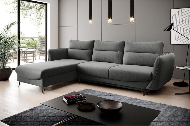 Lence Sovesofa m. Divan Oppbevaring - Mørkegrå - Møbler - Sofaer - Sovesofaer - Sovesofa divan