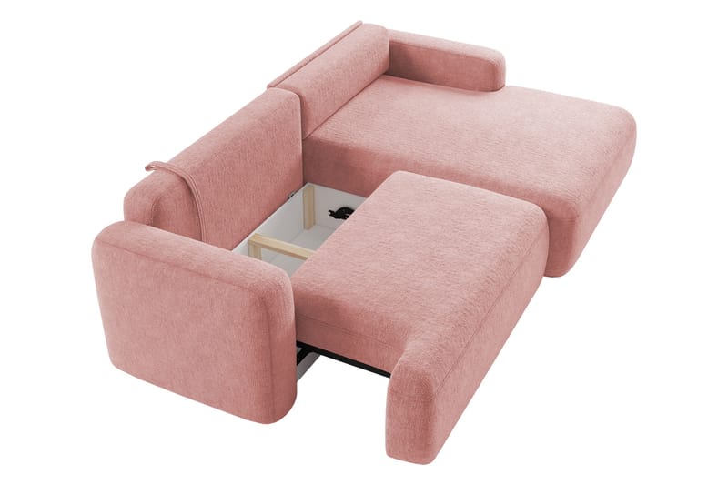 Lifeina Sovesofa Med 2-Seters Divan - Hvit/Rosa - Møbler - Sofaer - Sovesofaer - Sovesofa divan