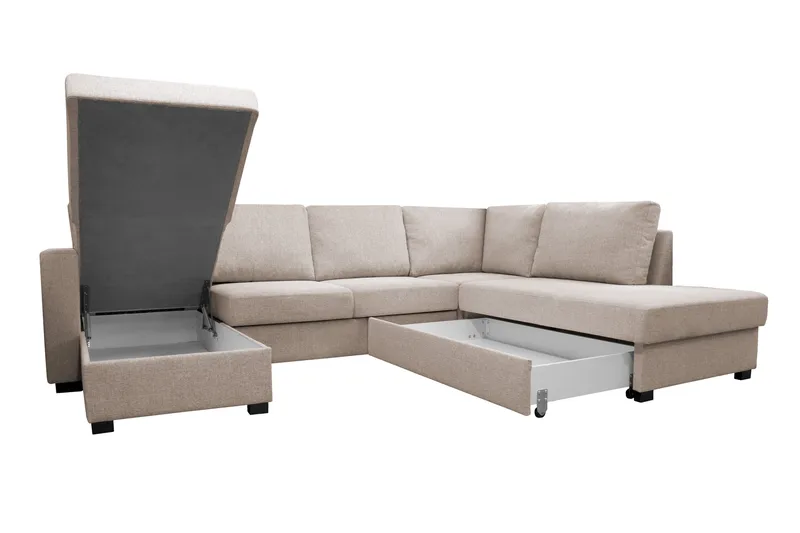 Paris U-Sovesofa - Beige - Møbler - Sofaer - Sovesofaer - Sovesofa divan