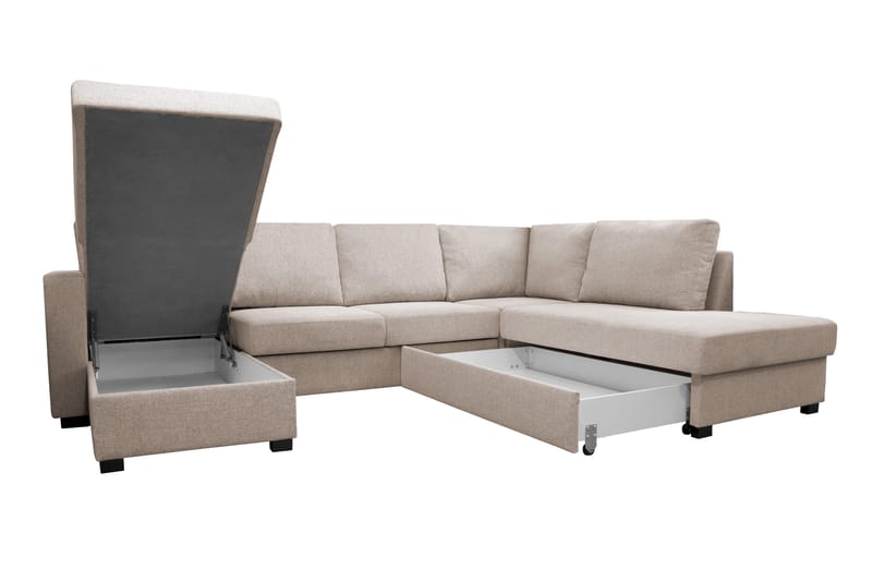 Paris U-Sovesofa - Beige - Sovesofaer - Sovesofa divan