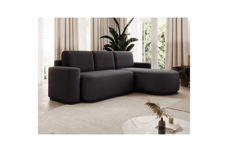 Seksjon Eltap Aurumm 285x92x180 cm - Enjoy 05, Mørk grå, Høyre - Møbler - Sofaer - Sovesofaer - Sovesofa divan