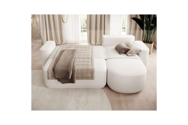 Seksjon Eltap Aurumm 285x92x180 cm - Paolli 01 Hvit, Høyre - Møbler - Sofaer - Sovesofaer - Sovesofa divan