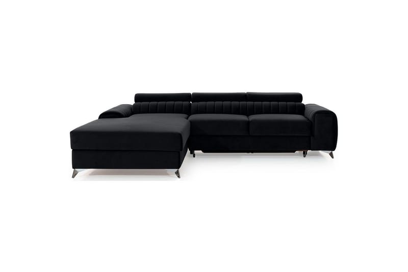 Seksjonssofa Eltap Grayson 278x205x92 cm, Loco 10, Svart, Venstre