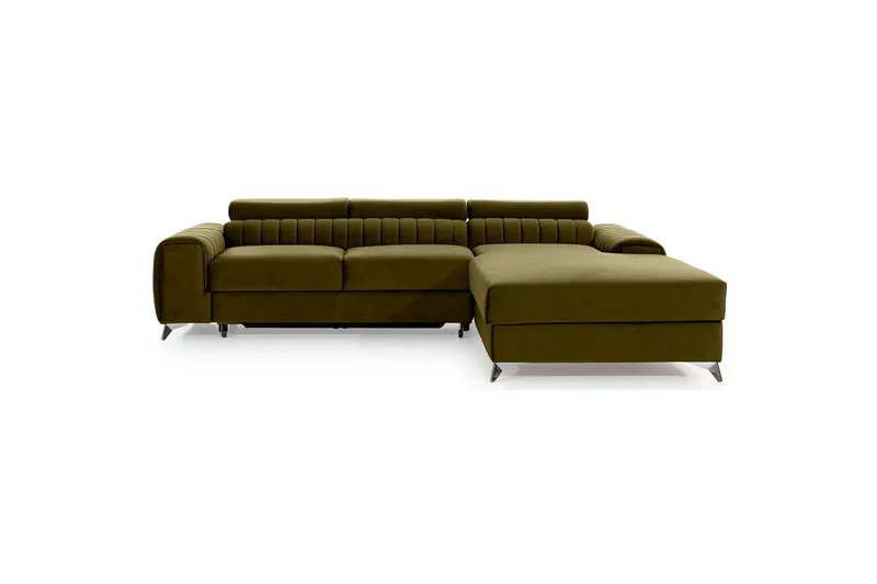 Seksjonssofa Eltap Grayson 278x205x92 cm, Nube 33, Grønn, Høyre