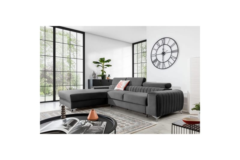 Seksjonssofa Eltap Grayson 278x205x92 cm - Nube 4, Lys Grå, Venstre - Møbler - Sofaer - Sovesofaer - Sovesofa divan