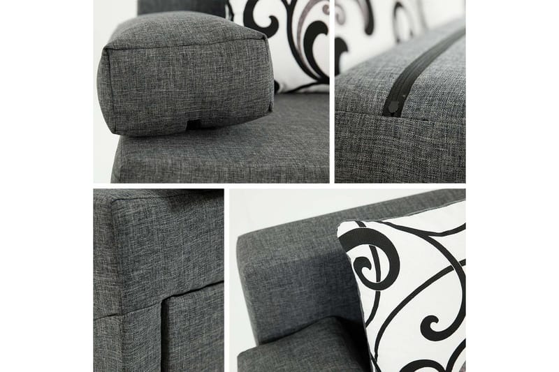 Skatteg Sofa med Puff - Svart|Grå - Møbler - Sofaer - Sovesofaer - Sovesofa divan