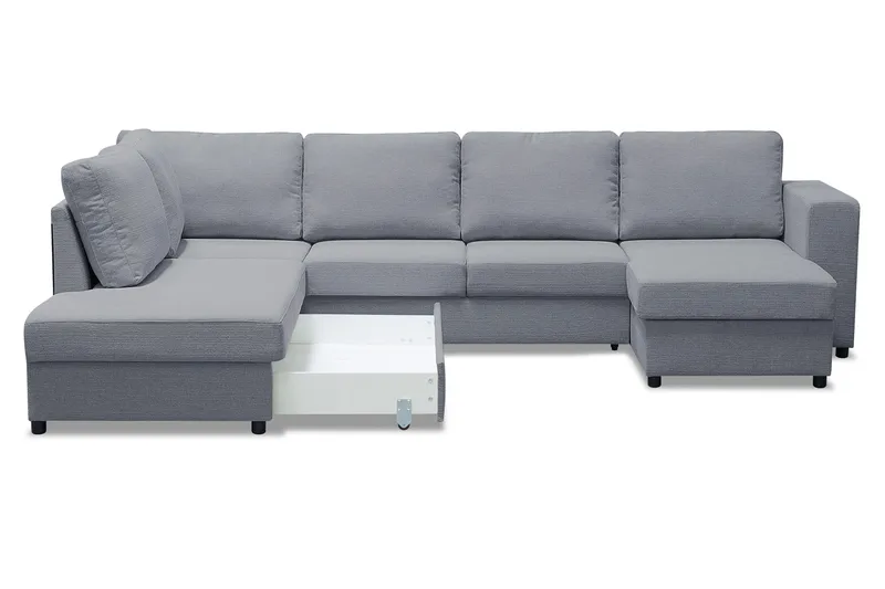 Verona U-Sovesofa Venstre - Lysegrå - Møbler - Sofaer - Sovesofaer - Sovesofa divan