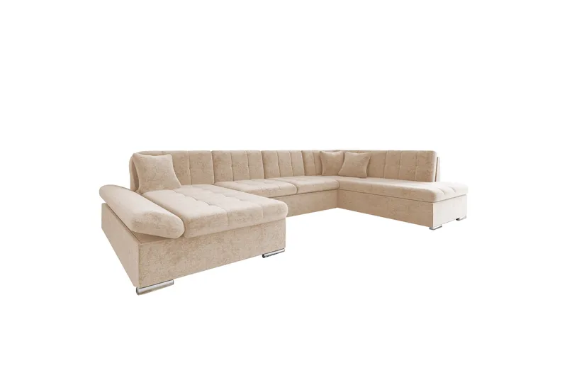 Zumar Sovesofa med Sjeselong og Dobbel Sjeselong 4-seter i Chenille, Beige