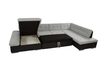 Zumar Sovesofa med Sjeselong og Dobbel Sjeselong 4-seter i Chenille - Grønn - Møbler - Sofaer - Sovesofaer - Sovesofa divan