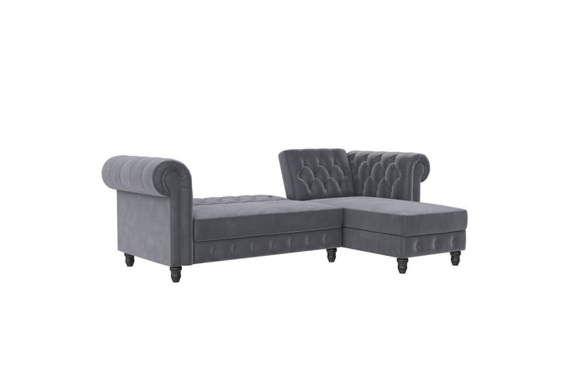 Sovesofa Felix 241x154x83 cm, Antrasitt, Fløyel - 241x154x83 cm, Antrasitt, Fløyel - Møbler - Sofaer - Sovesofaer
