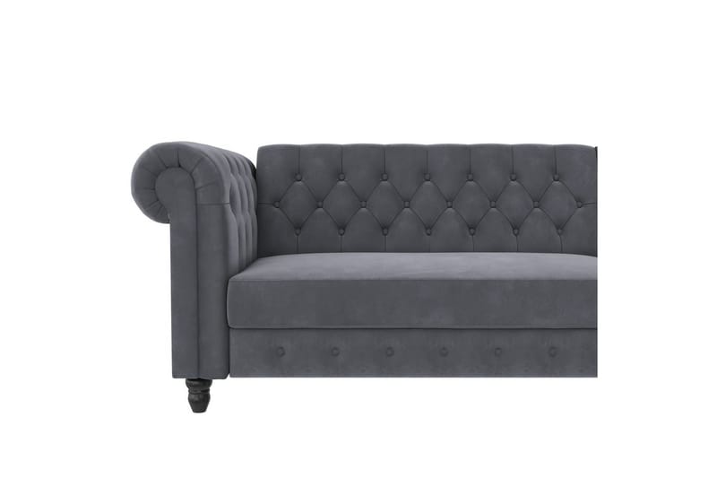 Sovesofa Felix 241x154x83 cm, Antrasitt, Fløyel - 241x154x83 cm, Antrasitt, Fløyel - Møbler - Sofaer - Sovesofaer