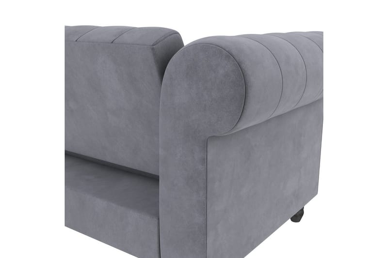Sovesofa Felix 241x154x83 cm, Antrasitt, Fløyel - 241x154x83 cm, Antrasitt, Fløyel - Møbler - Sofaer - Sovesofaer