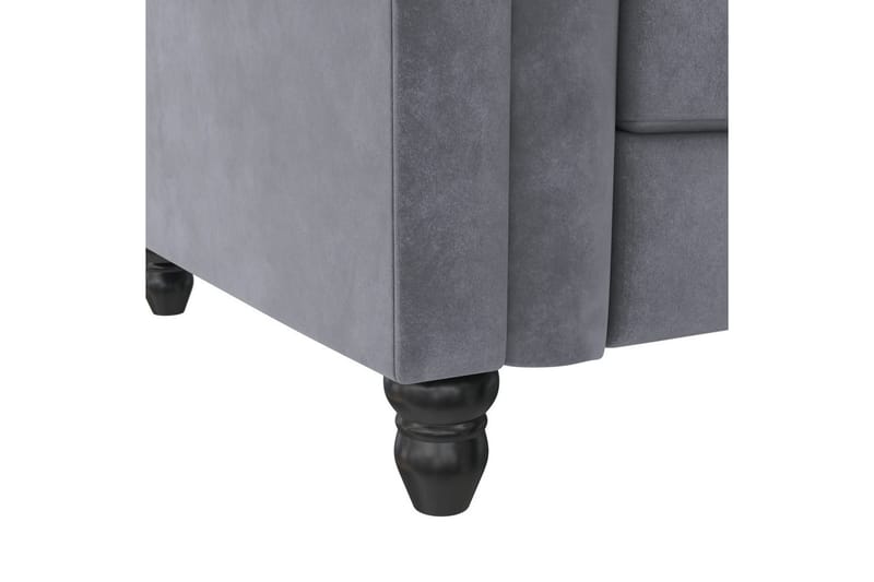 Sovesofa Felix 241x154x83 cm, Antrasitt, Fløyel - 241x154x83 cm, Antrasitt, Fløyel - Møbler - Sofaer - Sovesofaer