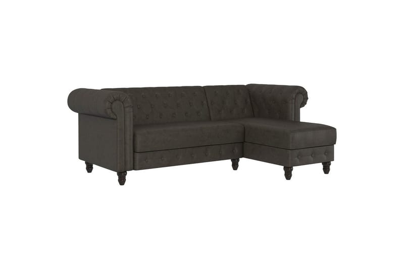Sovesofa Felix 241x154x83 cm, Antrasitt, Mikrofiber/Tre/Metall, 241x154x83 cm, Antrasitt, Mikrofiber/Tre/Metall