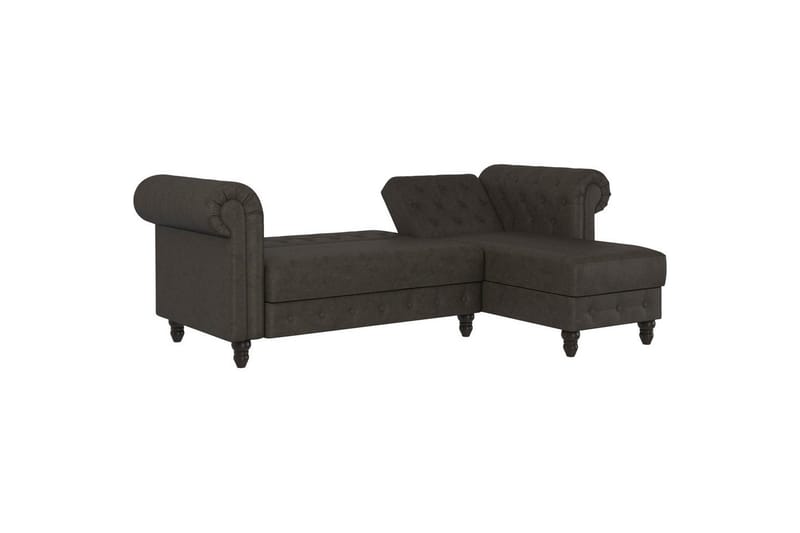 Sovesofa Felix 241x154x83 cm, Antrasitt, Mikrofiber/Tre/Metall - 241x154x83 cm, Antrasitt, Mikrofiber/Tre/Metall - Møbler - Sofaer - Sovesofaer