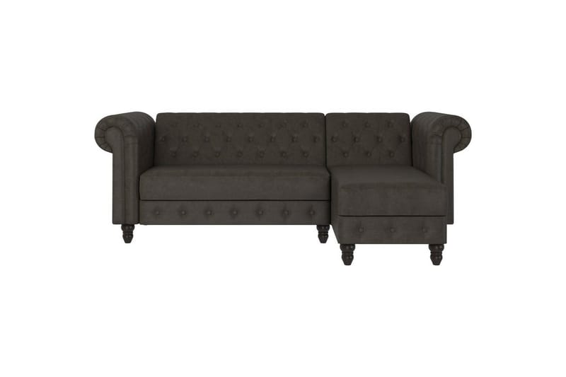 Sovesofa Felix 241x154x83 cm, Antrasitt, Mikrofiber/Tre/Metall - 241x154x83 cm, Antrasitt, Mikrofiber/Tre/Metall - Møbler - Sofaer - Sovesofaer