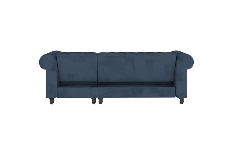 Sovesofa Felix 241x154x83 cm, Blå, Fløyel/Tre/Metall - 241x154x83 cm, Blå, Fløyel/Tre/Metall - Møbler - Sofaer - Sovesofaer