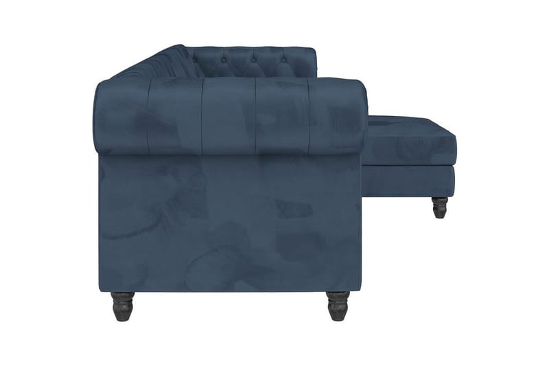 Sovesofa Felix 241x154x83 cm, Blå, Fløyel/Tre/Metall - 241x154x83 cm, Blå, Fløyel/Tre/Metall - Møbler - Sofaer - Sovesofaer