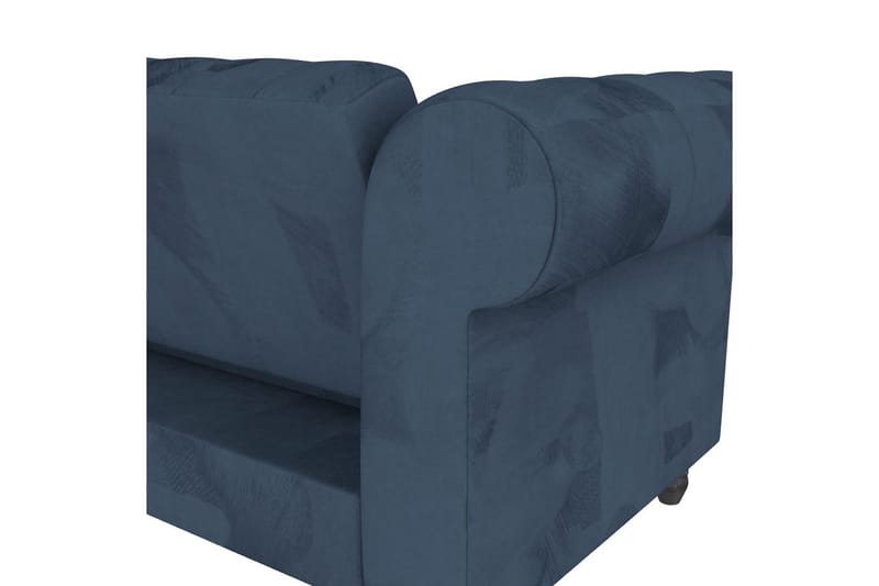 Sovesofa Felix 241x154x83 cm, Blå, Fløyel/Tre/Metall - 241x154x83 cm, Blå, Fløyel/Tre/Metall - Møbler - Sofaer - Sovesofaer
